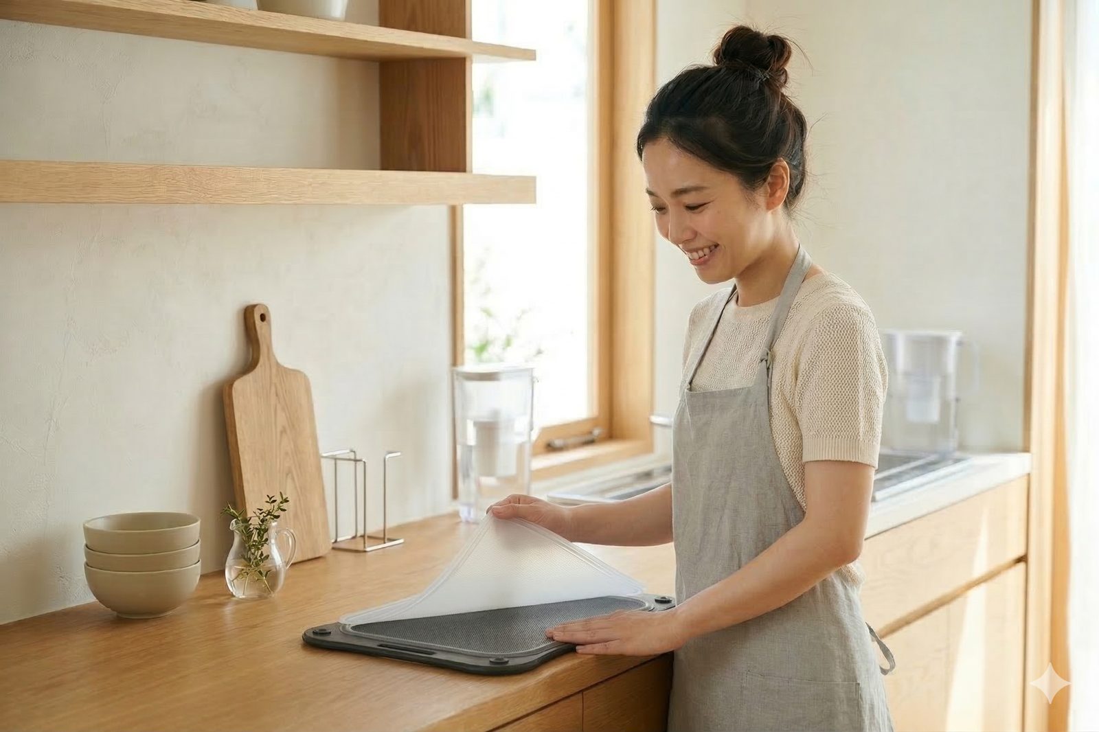 Swapping the CleanFlip surface shell in a home kitchen
