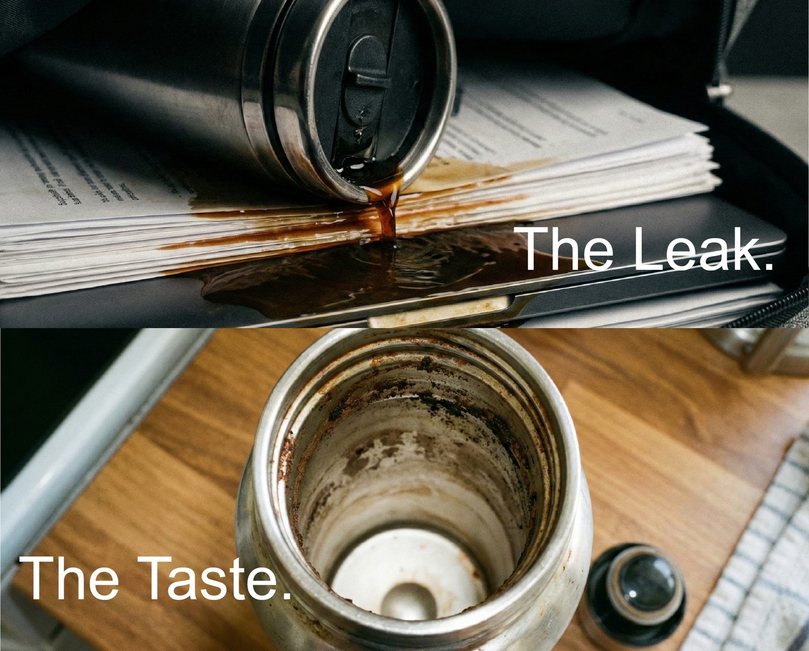 The two travel mug problems: leaking in the bag and old-coffee taste